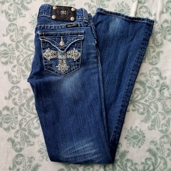 Miss Me Denim - MISS ME Size 28 Cross Bling Rhinestone Boot Jeans